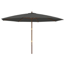 (anthracite) vidaXL Garden Parasol Outdoor Umbrella Patio Sun Shade with Wooden Pole