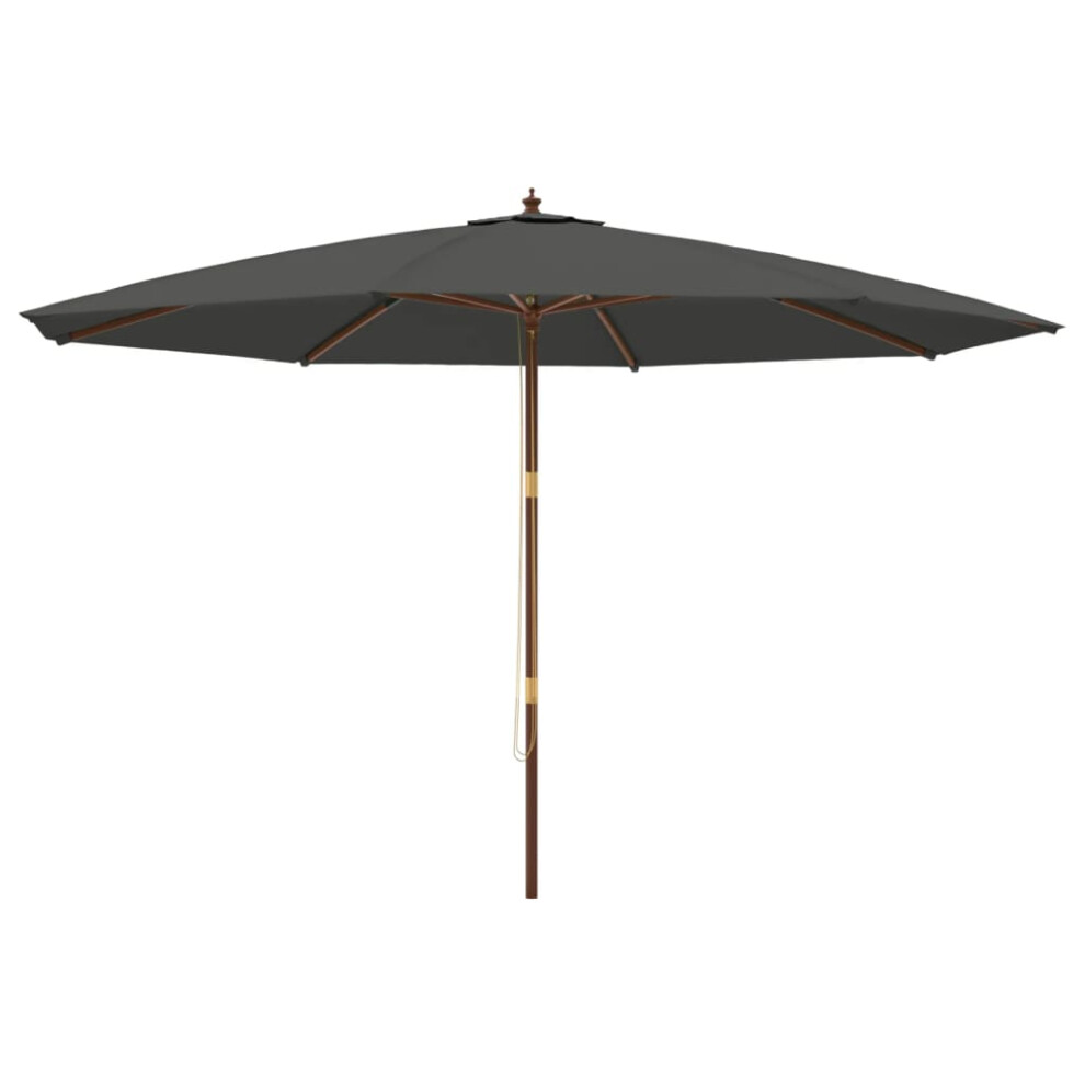 Vidaxl (Anthracite) Garden Parasol Outdoor Umbrella Patio Sun Shade With Wooden Pole
