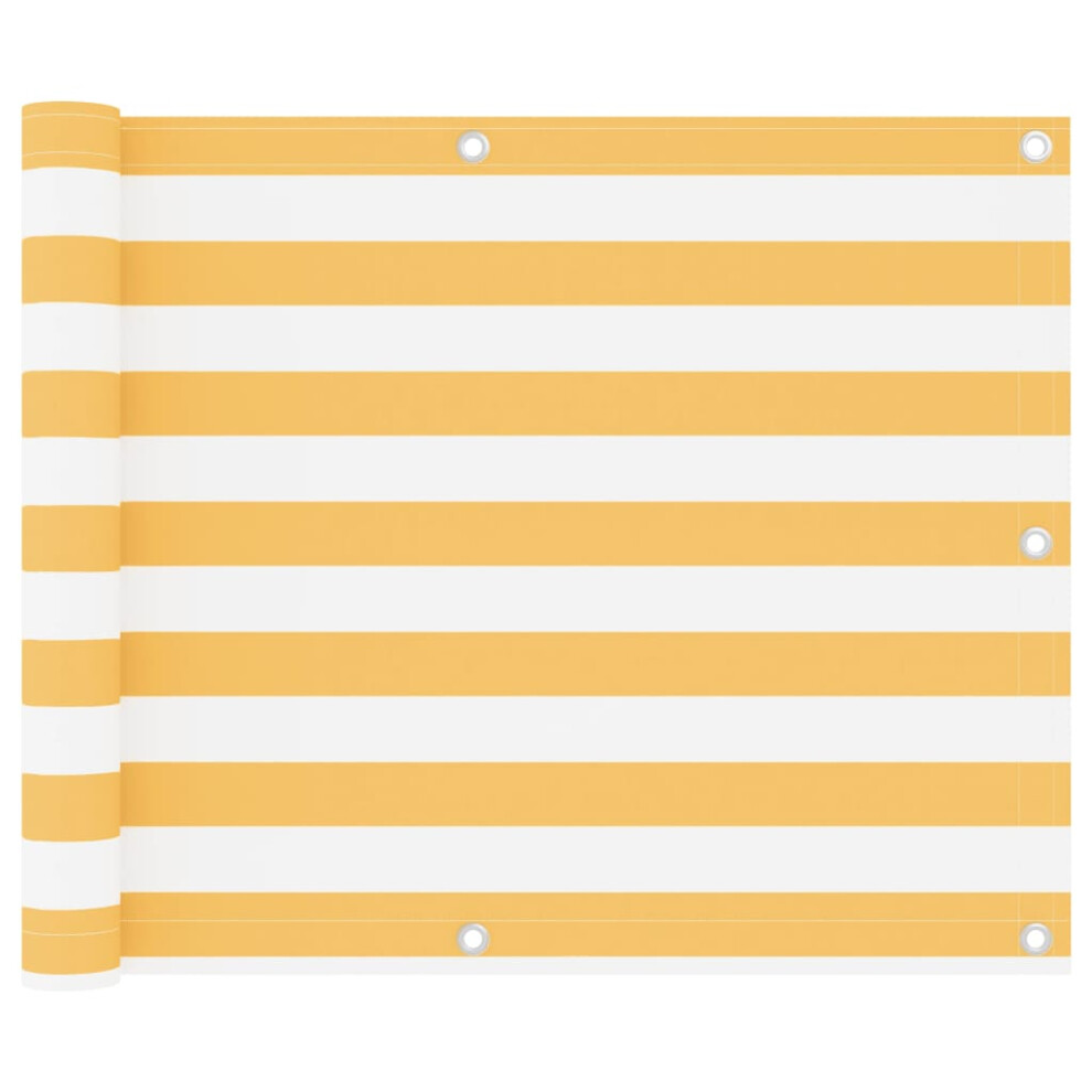 Vidaxl (White And Yellow, 75 X 400 Cm) Balcony Screen Outdoor Privacy Screen Fence Patio Screen Oxford Fabric