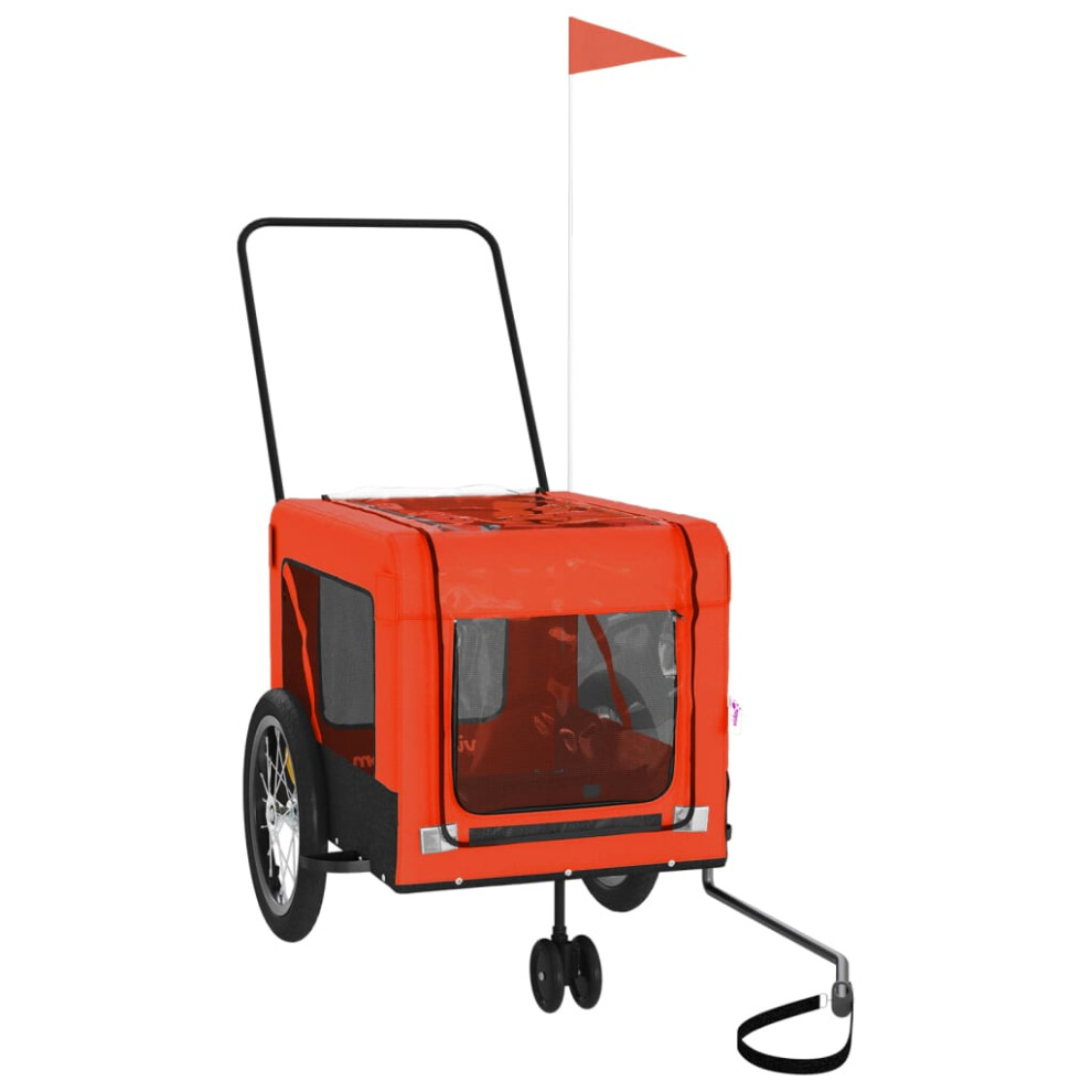 Vidaxl (Orange, 123 X 63 X 66 Cm) Pet Bike Trailer Cargo Trailer Oxford Fabric And Iron