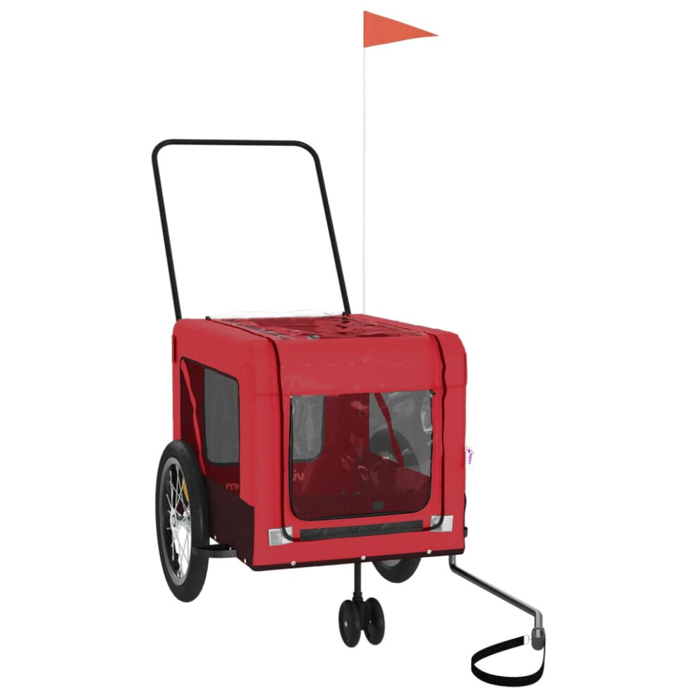 Vidaxl (Red, 123 X 63 X 66 Cm) Pet Bike Trailer Cargo Trailer Oxford Fabric And Iron