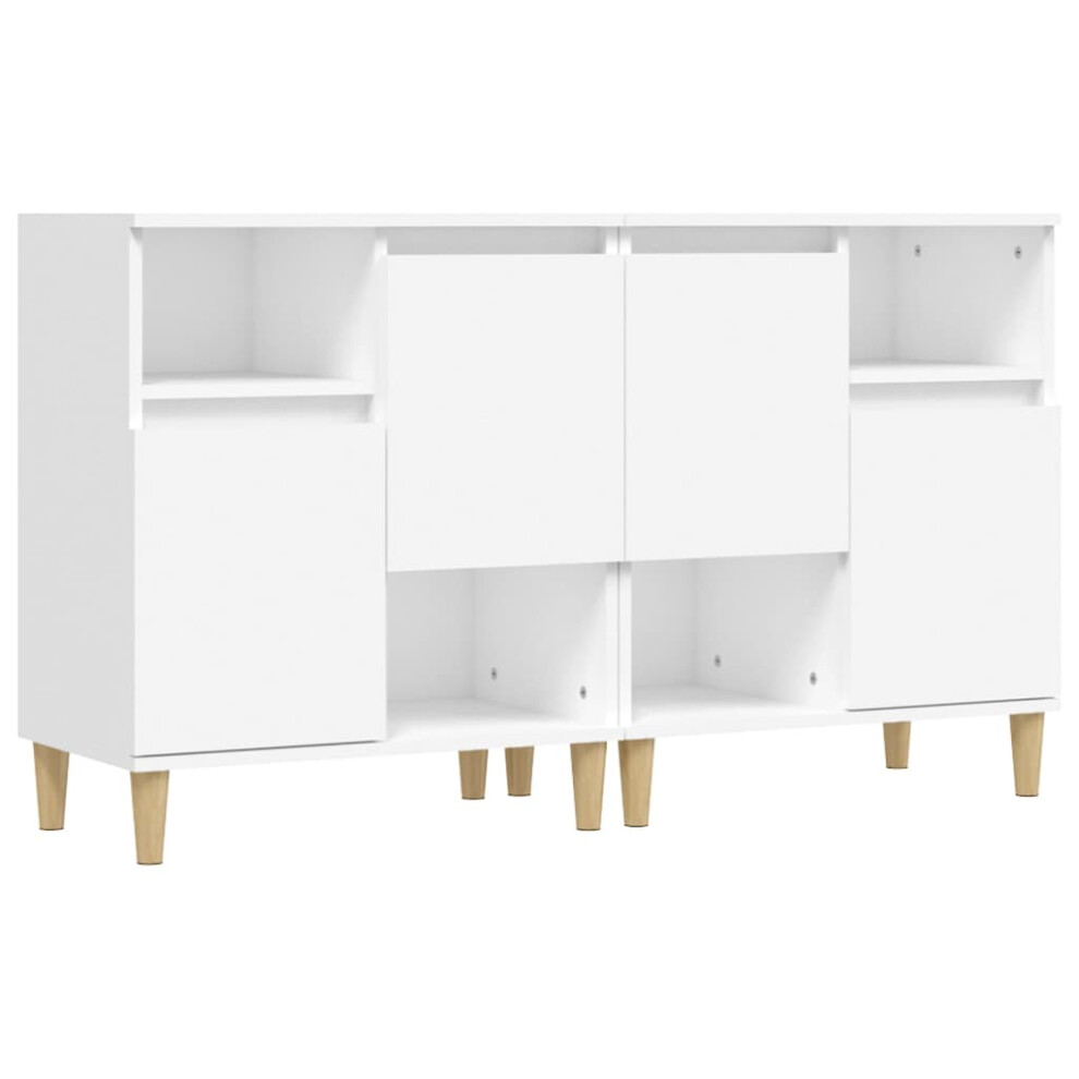Vidaxl (White, 2 Pcs) Sideboards Cabinet Cupboard Highboard Engineered Wood