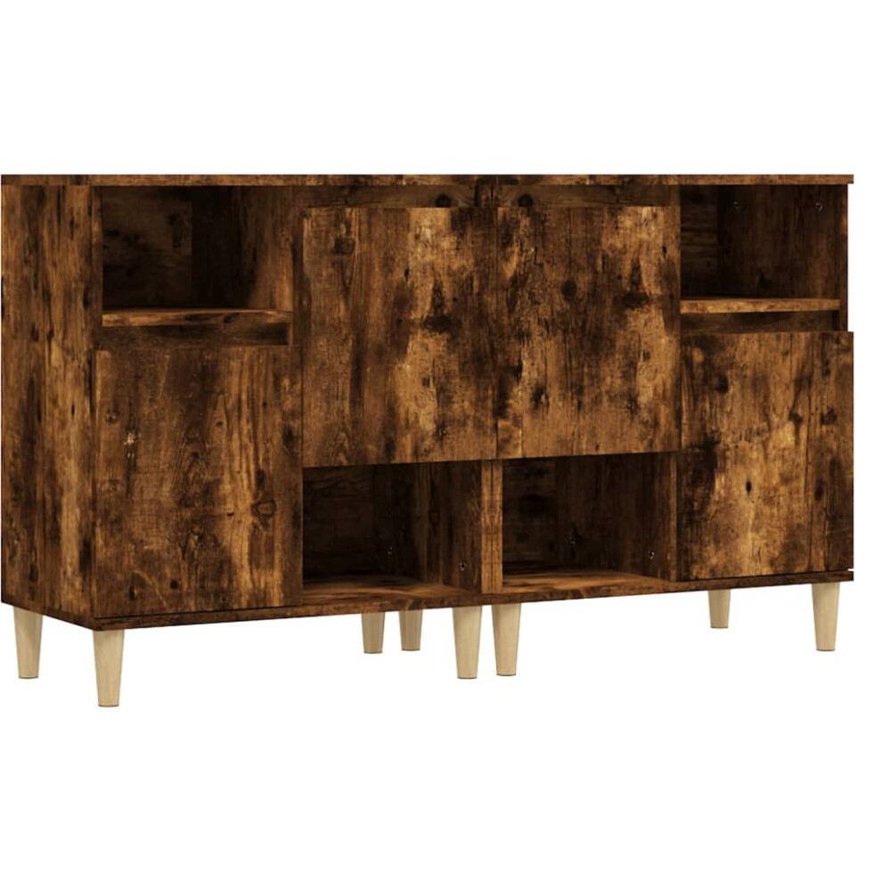 Vidaxl (Smoked Oak, 2 Pcs) Sideboards Cabinet Cupboard Highboard Engineered Wood