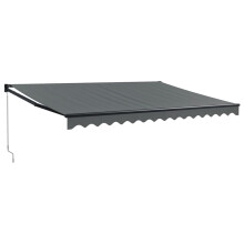 vidaXL Markise Einziehbar Anthrazit 4,5x3 m Stoff und Aluminium