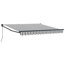 vidaXL Markise Einziehbar Anthrazit und Weiß 3x2,5 m Stoff & Aluminium