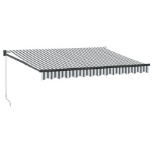 vidaXL Markise Einziehbar Anthrazit & Weiß 3,5x2,5 m Stoff & Aluminium