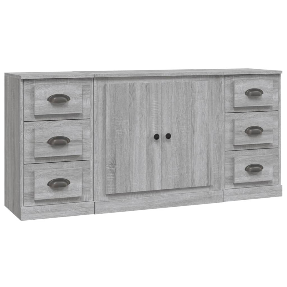 (grey sonoma) vidaXL Sideboards Storage Cabinet Side Cabinets Cupboard 3 pcs Engineered Wood-image-OPC-PHCZS8R-NEW