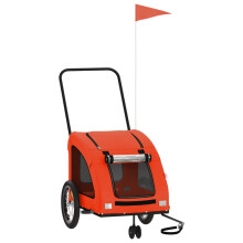 (orange, 63.5 x 124.5 x 66 cm) vidaXL Pet Bike Trailer Cargo Trailer Bike Cart Oxford Fabric and Iron