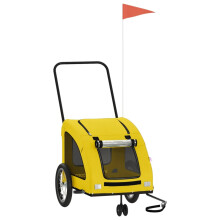 (yellow, 63.5 x 124.5 x 66 cm) vidaXL Pet Bike Trailer Cargo Trailer Bike Cart Oxford Fabric and Iron