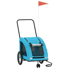 (blue, 63.5 x 124.5 x 66 cm) vidaXL Pet Bike Trailer Cargo Trailer Bike Cart Oxford Fabric and Iron