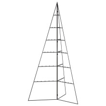 (140 cm) vidaXL Metal Christmas Tree Outdoor Artificial Xmas Tree for Decoration Black