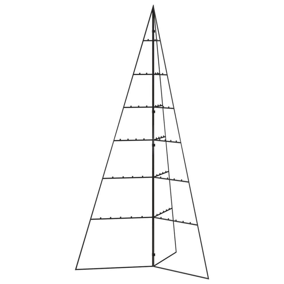 Vidaxl (140 Cm) Metal Christmas Tree Outdoor Artificial Xmas Tree For Decoration Black