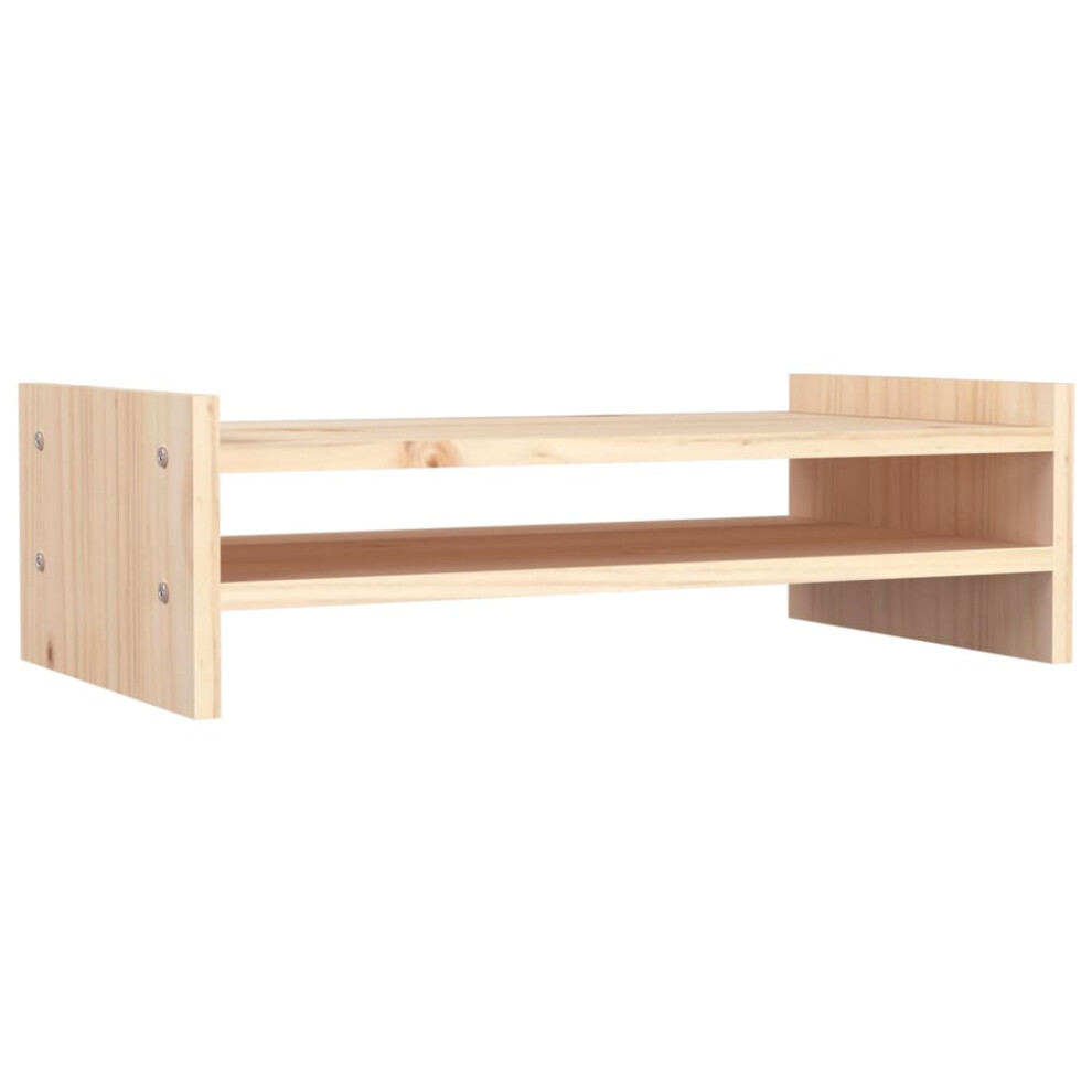 (Natural, 50 X 27 X 15 Cm) Vidaxl Solid Wood Pine Monitor Stand Multi Colours 100X27x15 Cm/50X27x15 Cm 8720845580025