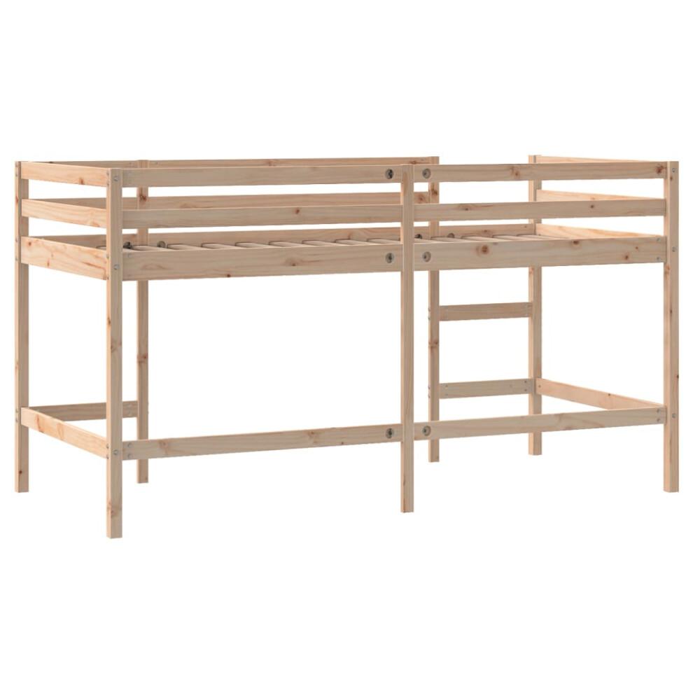 (natural) vidaXL Kids' Loft Bed with Ladder Bunk Bed White Solid Wood Pine