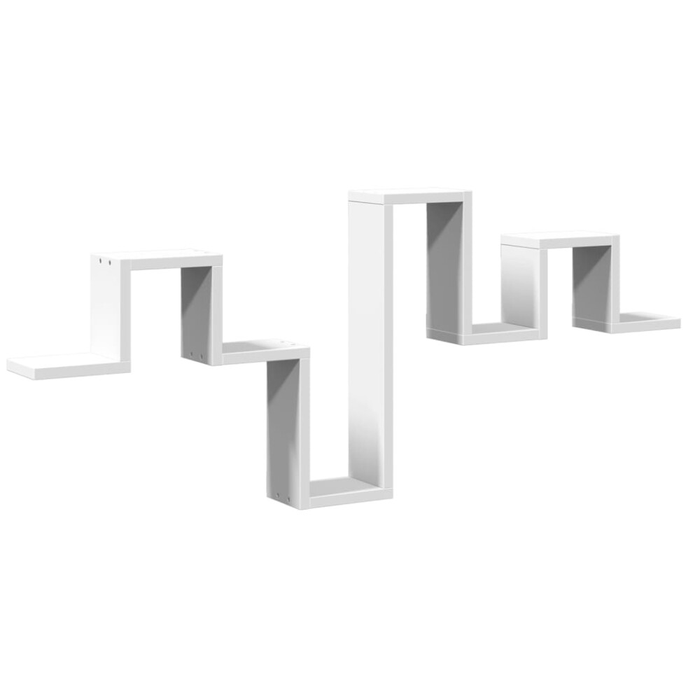 Vidaxl (White) Wall Shelf Floating Shelf Wall Storage Rack Book Shelf Engineered Wood White