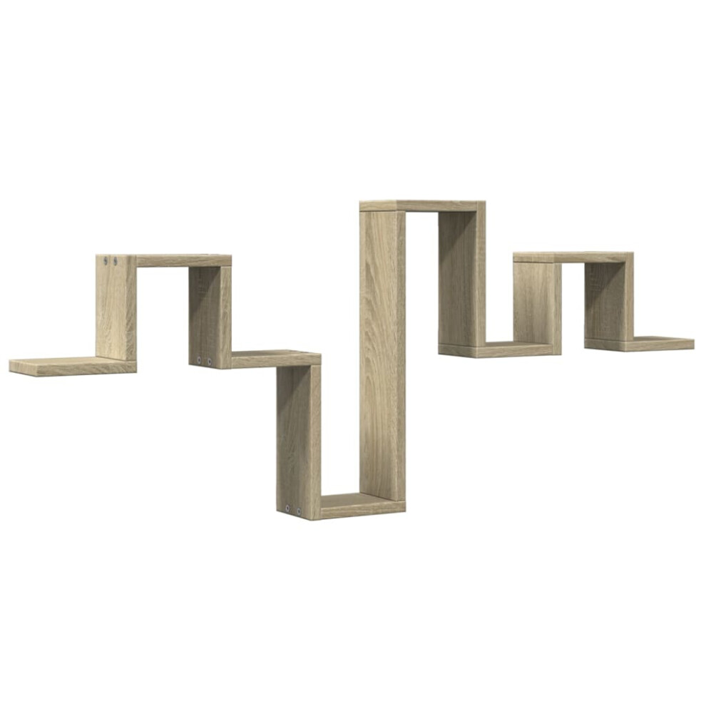 Vidaxl (Sonoma Oak) Wall Shelf Floating Shelf Wall Storage Rack Book Shelf Engineered Wood