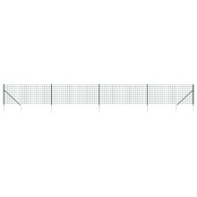 vidaXL Maschendrahtzaun mit Bodenhülsen Grün 0,8x10 m