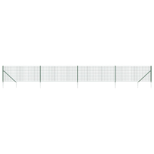 VidaXL vidaXL Maschendrahtzaun mit Bodenhülsen Grün 0,8x10 m