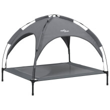 (104 x 86 x 84 cm) vidaXL Dog Bed with Canopy Elevated Dog Cot Anthracite Oxford Fabric and Steel