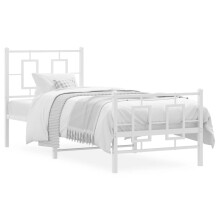(white, 80 x 200 cm/ with headboard & footboard) vidaXL Metal Bed Frame Home Bedroom Bed Base Bedstead Mattress Foundation