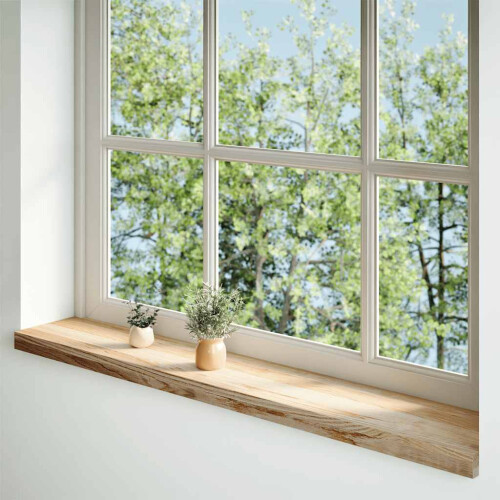 VidaXL (110 x 20 x 2 cm) vidaXL Window Sills Window Ledge Window Board 2 pcs Untreated Solid Wood Oak 1
