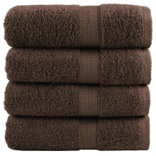 vidaXL Premium-Waschtücher SOLUND 4 Stk. Braun 30x30 cm 600 g/m²