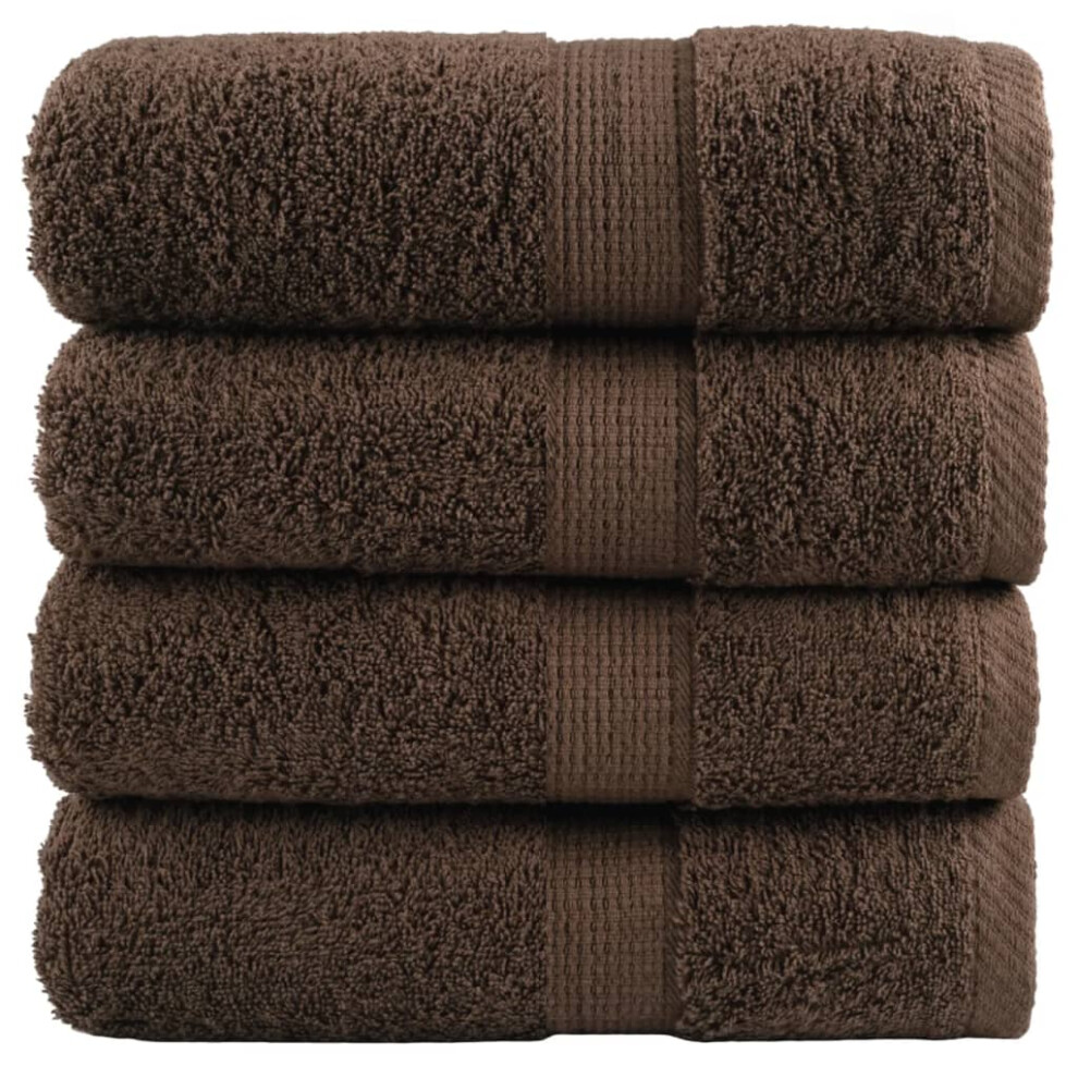 (brown, 30 x 50 cm/ 4 pcs) vidaXL Premium Hand Towels Shower Bath Towel Cream 600 gsm 100% Cotton-image-OPC-PHCZT5Y-NEW