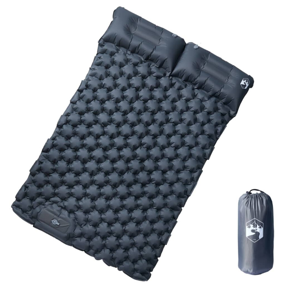 Vidaxl (Grey) Self Inflating Camping Mattress With Pillows Air Mattress Sleeping Mat Grey