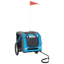 (blue, 125 x 63 x 66 cm) vidaXL Pet Bike Trailer Cargo Trailer Oxford Fabric and Iron