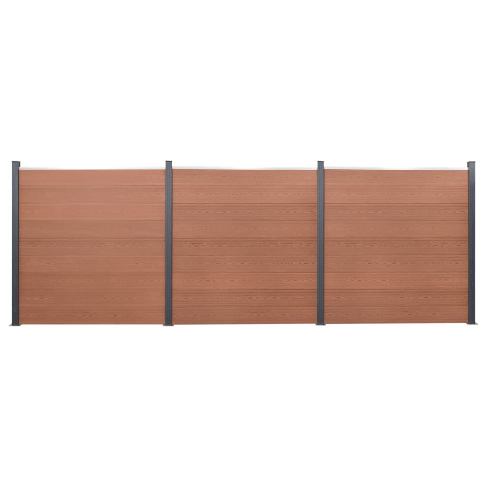 (brown, 526 x 186 cm) vidaXL Fence Panel Set Patio Fence Board Garden Fence Post Ending Bar WPC