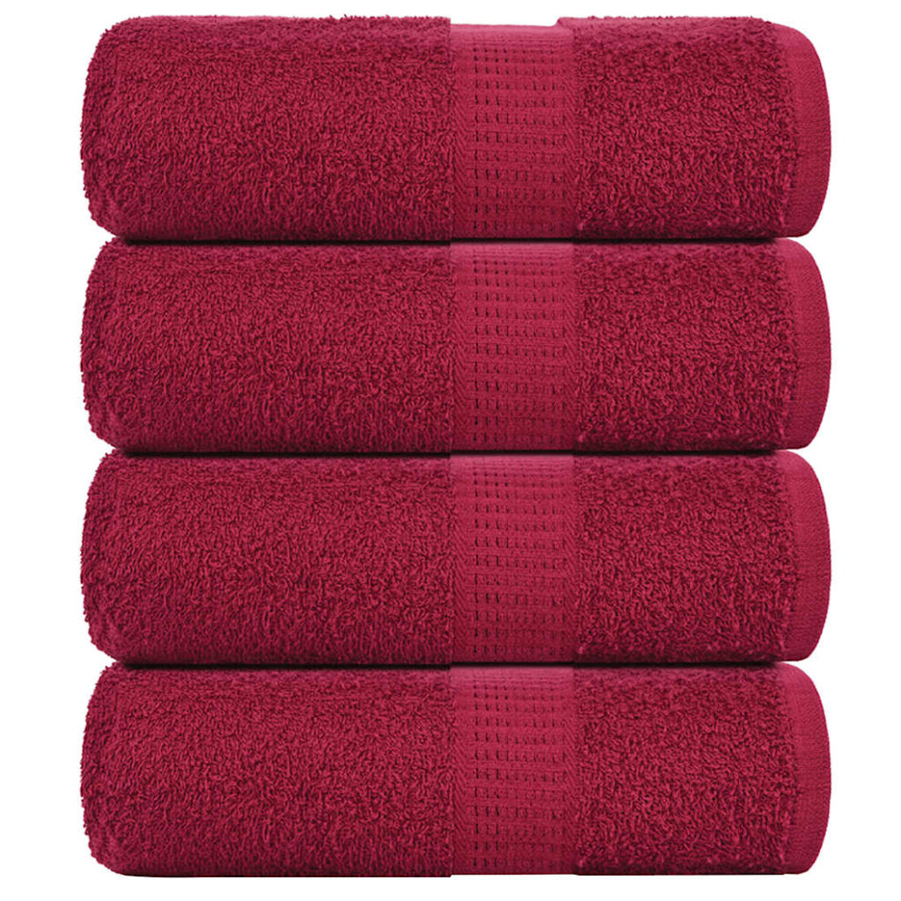 Vidaxl Soap Towels 4 Pcs Bordeaux 30X30 Cm 360 Gsm 100% Cotton Towel