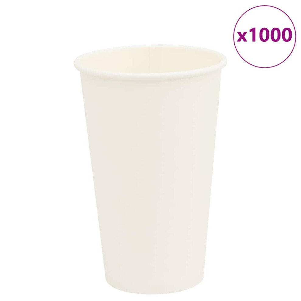 Vidaxl (16Oz/400Ml) Paper Coffee Cups Disposable Cup Coffee Hot Beverage Cup 1000 Pcs White