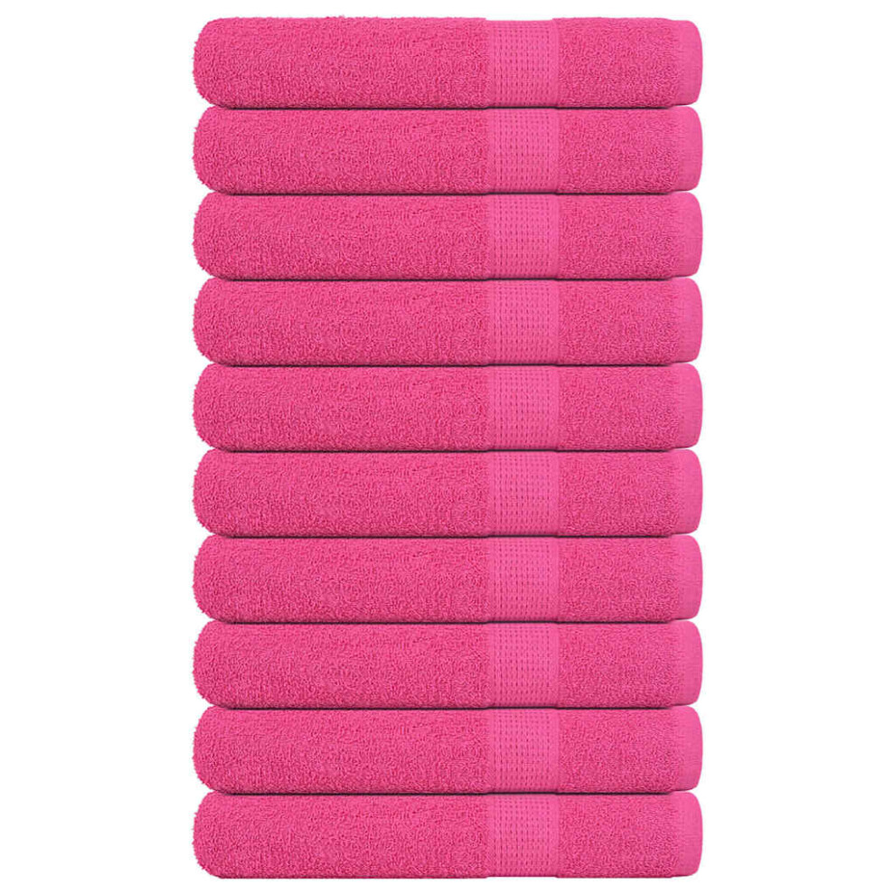 Vidaxl Towels 10 Pcs Pink 100X200 Cm 360 Gsm 100% Cotton Towel On Beach