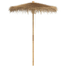 (180 cm) vidaXL Bamboo Umbrella with Banana Leaf Roof Outdoor Umbrella Terrace Parasol