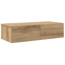 (artisan oak, 60 x 26.5 x 15 cm) vidaXL Wall Shelf with Drawers Floating Storage Display Shelf Engineered Wood