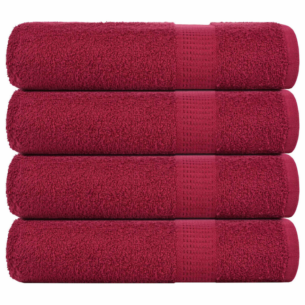 Vidaxl Bath Towels 4 Pcs Bordeaux 100X150 Cm 360 Gsm 100% Cotton Towel