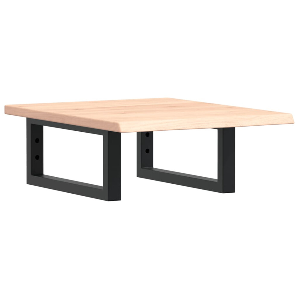 (brown and black, 40 x 50 x 2 cm) vidaXL Basin Shelf Wall Mounted Bathroom Countertop Steel and Solid Wood Oak