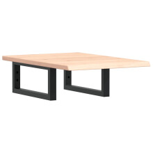 (brown and black, 40 x 60 x 2 cm) vidaXL Basin Shelf Wall Mounted Bathroom Countertop Steel and Solid Wood Oak