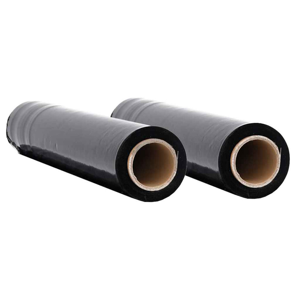 Vidaxl (, 50 Cm X 300 M/ 2 Pcs) Stretch Films Packaging Film Wrapping Film Stretch Wrap Roll 30 Μm Black