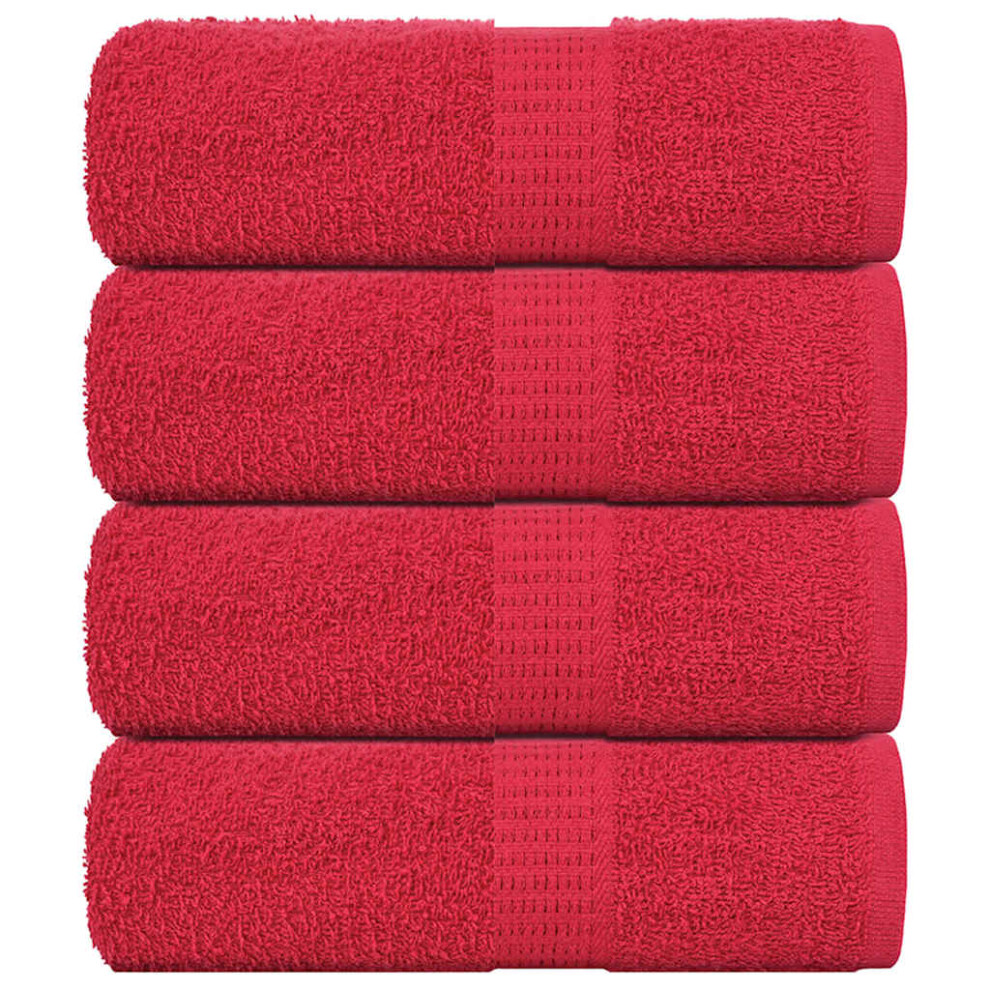 Vidaxl Soap Towels 4 Pcs Red 30X30 Cm 360 Gsm 100% Cotton Towel Bath Towel