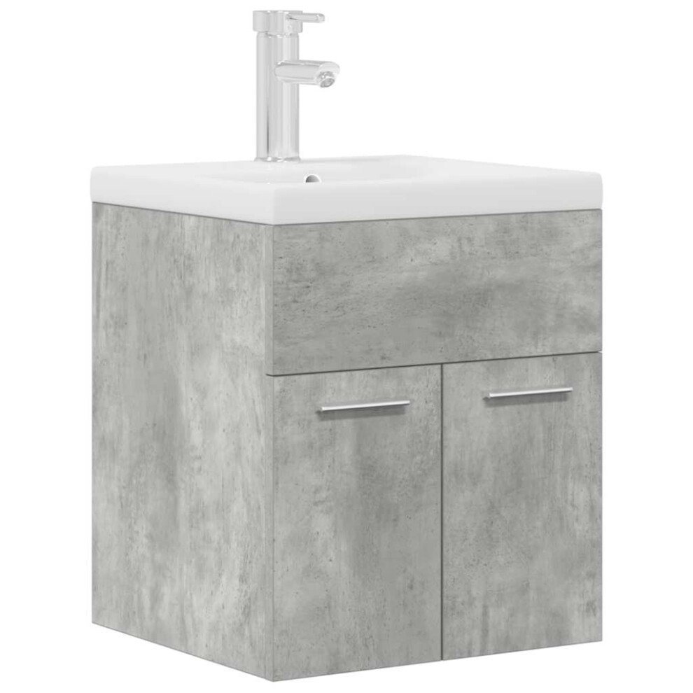 Vidaxl (Concrete 41 X 38.5 X 46 Cm) Bathroom Sink Cabinet With Built-In Basin Sink Cupboard Concrete Grey