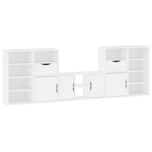vidaXL 5 Piece TV Units with Storage ODDA White Solid Wood Pine TV cabinet