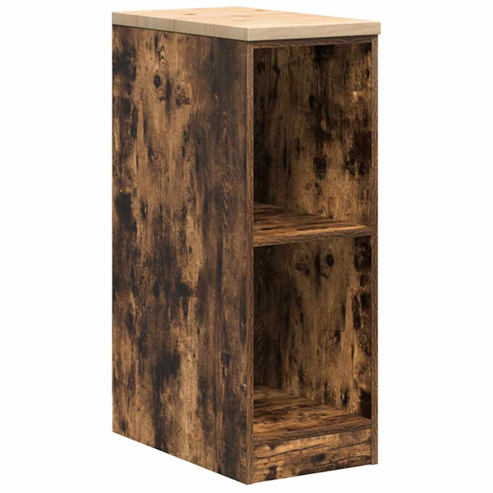 Vidaxl (Smoked Oak, 30 X 51 X 85 Cm) Garage Storage Cabinet Solid Wood Pine Cabinet