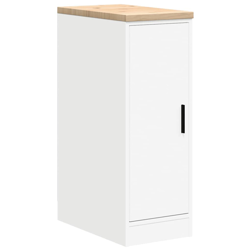 Vidaxl (, 30 X 51 X 85 Cm) Garage Storage Cabinet Solid Wood Pine Cabinet White