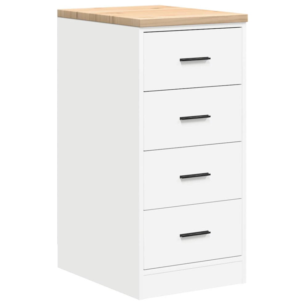 Vidaxl (, 40 X 51 X 85 Cm) Garage Storage Cabinet Solid Wood Pine Cabinet White