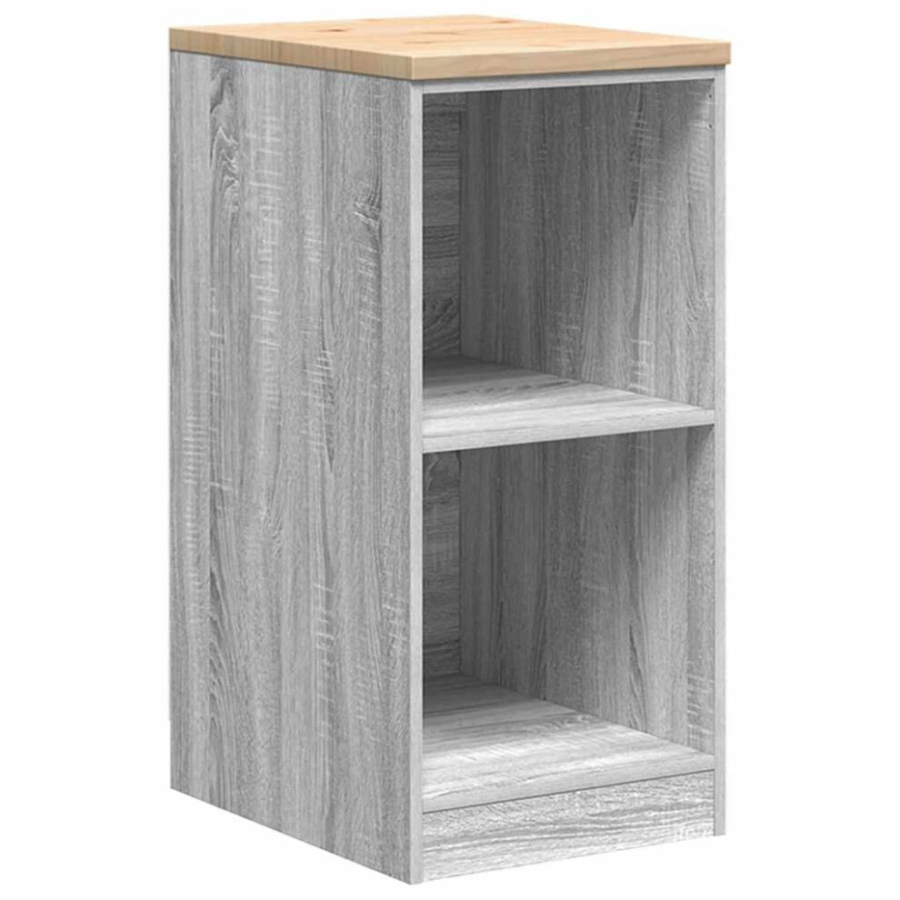 Vidaxl ( Sonoma, 40 X 51 X 85 Cm) Garage Storage Cabinet Solid Wood Pine Cabinet Grey