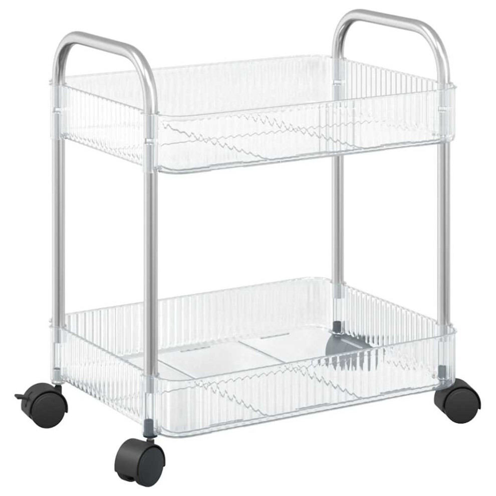 vidaXL Storage Trolley 2-Tier Transparent 37x28x43.5 cm Acrylic trolley