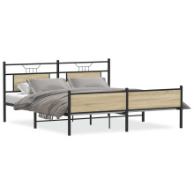 (sonoma oak, 180 x 200 cm) vidaXL Bed Frame without Mattress Engineered Wood
