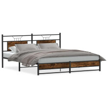 (smoked oak, 180 x 200 cm) vidaXL Bed Frame without Mattress Engineered Wood