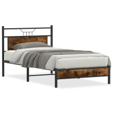 (smoked oak, 100 x 200 cm) vidaXL Bed Frame without Mattress Engineered Wood